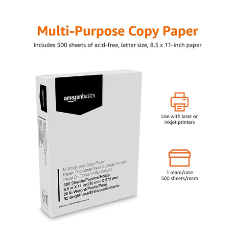 Legit Top Grade Multipurpose Copy Printer Paper 8.5 X 11 Inches 20 Lb Bond 92 Bright White 1 Ream 500 Sheets, acid-free packaging.