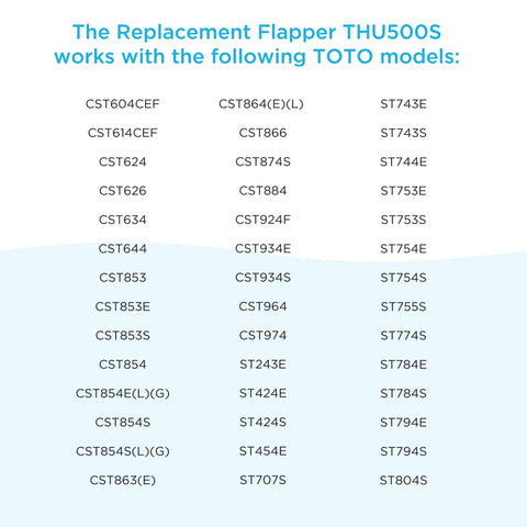 Replacement 3 Inch Flapper for Select 3 Inch Flush Valve Tanks Replaces THU138S THU175S THU331S THU140S model compatibility