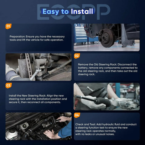 Easy to install steps for Toyota Sienna 3.0L Hydraulic Power Steering Rack And Pinion Assembly Replacement 1998-2003
