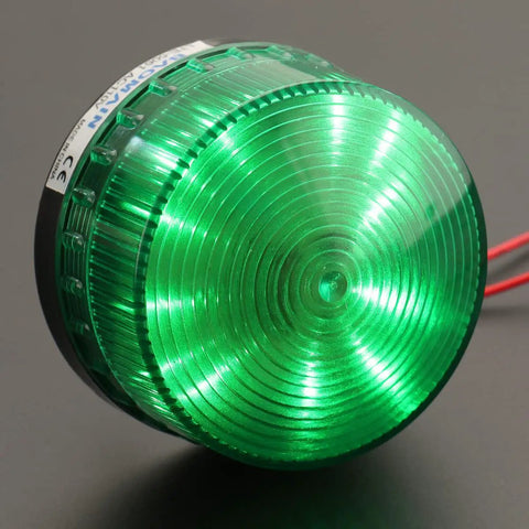 Hella Bright Industrial Green Strobe Warning Light Ac 110V 3W Led Beacon for Factory and Construction Sites with clear green lens.