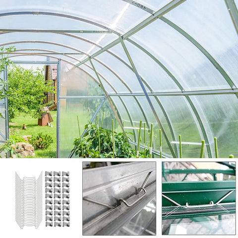 100 Pieces Greenhouse Fixing Clips Kit With 50 Z Overlap Clips For Glass Pane Repair Windproof Weather Resistant Designed For Double Glazing Panels That Stays Put In Windy Conditions And Weatherproof For Any Season