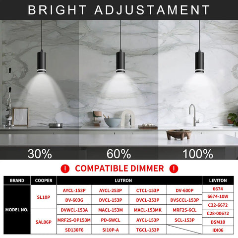 Black Modern Pendant Lights Three Pack LED Kitchen Island Fixtures With COB Lamp Beads ETL Listed 12W Each Cylindrical Silhouette