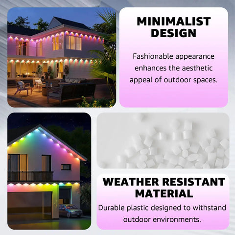 120 Piece Outdoor Light Mounting Brackets Kit For H706ABC H806ABC White With 40 Self Adhesive Wire Clips showcasing minimalist design and weather resistant material
