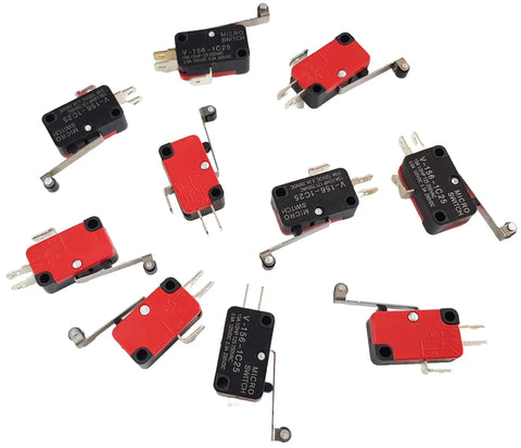 Industrial Grade SPDT Limit Switch Kit With Long Hinge Roller Lever 10 Pieces For Arduino ESP32 ESP8266 Raspberry Pi Projects Great For DIY