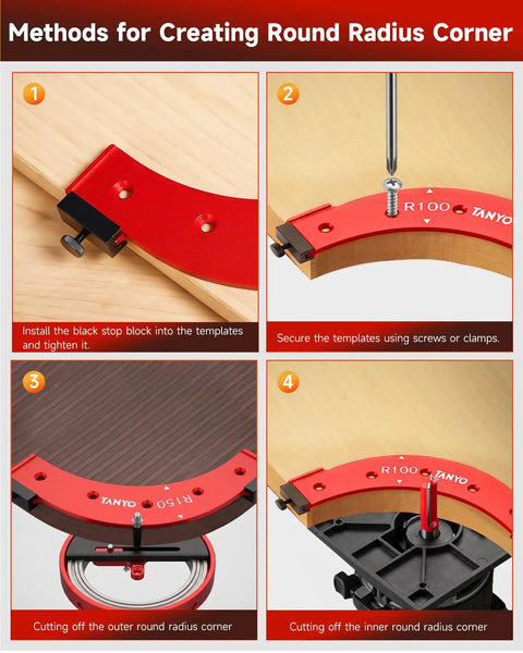 Get Ready To Craft Knockout Pieces With This Nifty Five Piece Router Corner Radius Template Set Featuring Smooth As Silk Curved Edges Perfect For Woodworking Projects And Dead On Cabinet Precision installation steps and template usage guide.