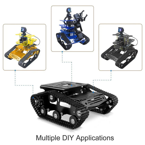 Kickass Smart Robot Tank Chassis Kit Built With Aluminum Alloy And 2WD Motors For Jetson Nano Raspberry Pi Arduino DIY