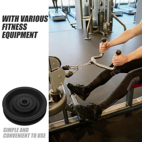 Image showing 4 Pack Replacement Plastic Pulley Covers With Anti Slip Textured Grip for home gym equipment.