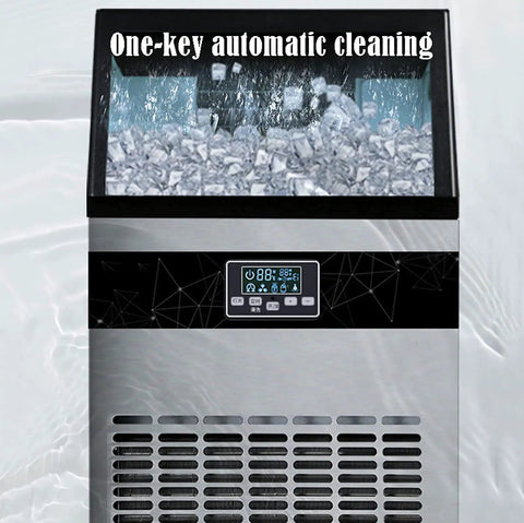 Top Shelf Countertop Nugget Ice Maker Machine With No Sweat Self Cleaning Feature And Whisper Quiet Low Noise Operation Featuring Bright Led Display For Fresh Crisp Drinks Daily, showing automatic cleaning function.