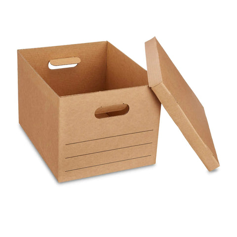Heavy Duty Moving And Storage Boxes With Reinforced Handles And Easy Lift Off Lids, Hustle Ready Corrugated Packing Crates For Smooth House Moves And Clutter Control, 15X10X12 20 Pack, open box with lid