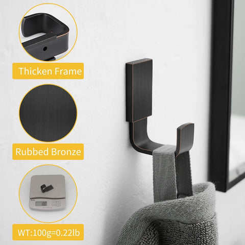 Brass Clothes Hook Single Towel Hook For Bathroom Kitchen Garage Wall Mounted With Screws Oil Rubbed Bronze Finish No Slippage