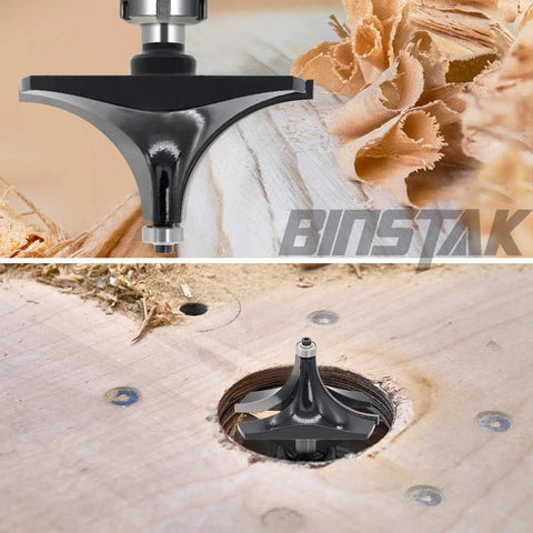 1-1/2 Inch Radius Roundover Router Bit With 1/2 Inch Shank Beading Rounding Over Edging Bit For Edges Molding And Bead Work
