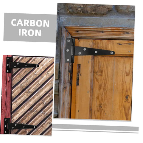 Five Inch Black Painted Galvanized T Type Weld On Door Hinges For Exterior Gates And Shed Doors Built Tough
