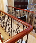 Top Shelf Kick Ass Wrought Iron Railing Posts And Diy Staircase Balusters For Outdoor Deck Porch Backyard With Rust Proof Paint And 37 Inch Heavy Duty Metal Banister Spindles on a stylish indoor staircase.