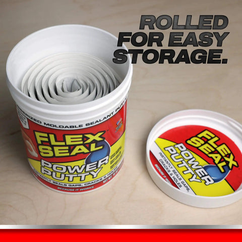 Beast Mode Moldable Rubberized Sealant Putty, Knockout Waterproof Gap Filler And Crack Sealer For Plumbing Pipes Marine Auto Rv, Dead Simple Underwater Bonding Repair Compound White 16 Oz Tube in rolled storage container.