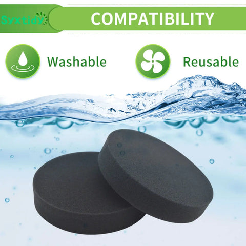 Foam Vacuum Filter 5 Pack Replacement For Bissell Powerforce Helix Bagless Upright Vacuums, two black foam filters