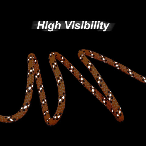 High visibility design of 50 Ft Dog Tie Out Cable With Overhead Trolley System for Camping and Yard Use, showcased on black background