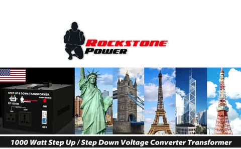 1000 Watt Heavy Duty Voltage Converter Transformer For 110V 120V 220V 240V Step Up Down For Appliances With Circuit Breaker Protection And A Built In DC 5V USB Port CE Certified 3 Year Warranty image showing converter with landmarks