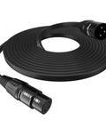 Flat XLR Male To XLR Female Microphone Cable 12 Ft Low Profile Balanced Shielded 3 Pin DMX Patch Cord coiled view