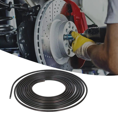 5m Steel Brake Line Kit With PVF Coating For Durability, 4.75mm Screws And Connectors, universal automotive replacement shown coiled