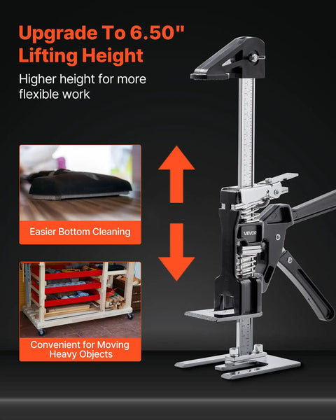 2 Pack Heavy Duty Steel Labor Saving Arm Jacks, 265 Lb Rated Lifts 6.5 Inches Flat, adjustable lifting height for easier cleaning.