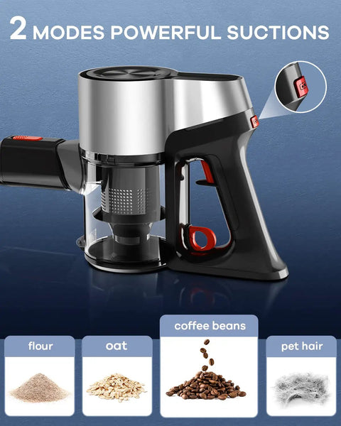 6 In 1 Cordless Vacuum Cleaner Lightweight Stick With Powerful Suction 45 Min Runtime LED Headlights, close-up of vacuum attachment