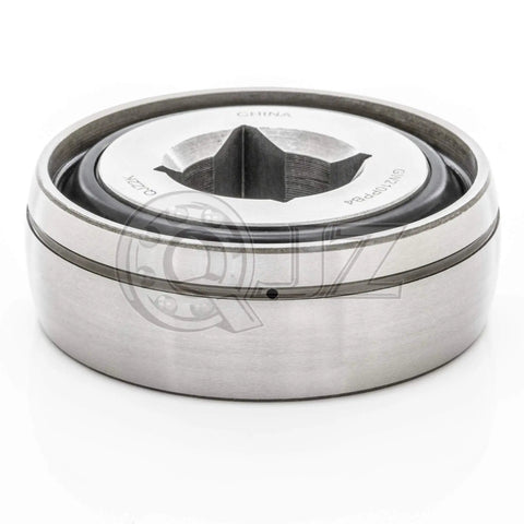 Pro Grade Agricultural Bearing 1 1/8 Square Bore 3 543 Outside Diameter with Direct Grease Port on a white background.