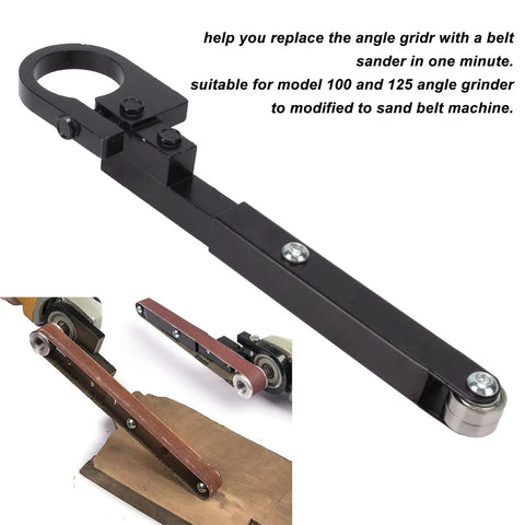 Badass Heavy Duty Belt Sander Attachment For 100 And 125 Mm Angle Grinders Quick Swap steel tool for conversion and sanding wood.