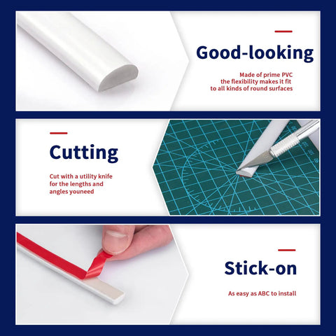 10 Ft Flexible Peel And Stick Trim Molding For Backsplash Edges Self Adhesive Wall Trim For Corner Decor White Waterproof And Dustproof With Strong Adhesion No Glue Needed Easy To Install Durable PVC Trim, features include flexibility, easy cutting, and simple stick-on application