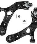 Toyota RAV4 Front End 10pc Suspension Kit 2006 2018 Beefed Up Replacement With Front Lower Control Arms And Ball Joints Sway Bars Tie Rod Ends And Rack Boots For A Smooth Punchy Ride, black steel control arms