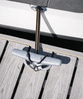 2 Pack Bungee Dock Line For Sundance B20 CCR Boats attached to dock with stainless clip and snubber mooring cord