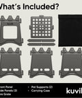 Titanium Wood Stove Ultralight And Compact For Backpacking With Collapsible 0.2 Inch Thick Design And Weighing Just 6.8 Ounces Includes Travel Carry Case parts layout.