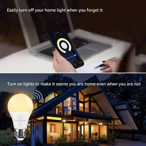 Smart LED Bulbs That Play Nice With Alexa And Google Home 60W Equivalent Dimmable From The App Warm White 2700K in use at home