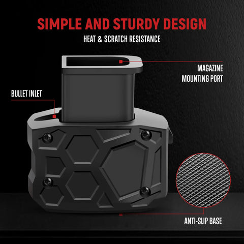 9mm Speed Loader For Quick Magazine Reloads Pain Free Handling Smooth Feeding No Jamming with bullet inlet labels