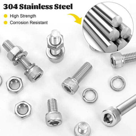 Top Shelf M4 Hex Socket Screw Assortment Kit With 490 Metric Sizes From Six To Thirty Millimeters stainless steel bolts and nuts