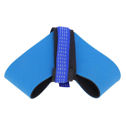 10 Pack Anti Static Foot Heel Straps For ESD Work, blue synthetic rubber grounding strap shown flat