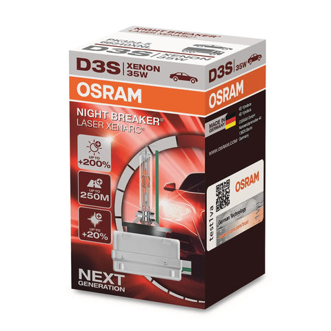 Night Breaker Laser D3S HID Xenon Headlight Bulb 200 Percent Brighter Beast Mode Brightness For Clear Night Driving box packaging