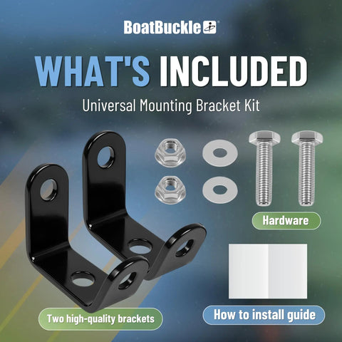 Universal Mounting Bracket Kit For 1 Inch Or 2 Inch Bolt On Retractable Ratchet Straps 5000 Lb Break Strength Includes 2 Brackets And Hardware Boat Trailer Straps Sold Separately