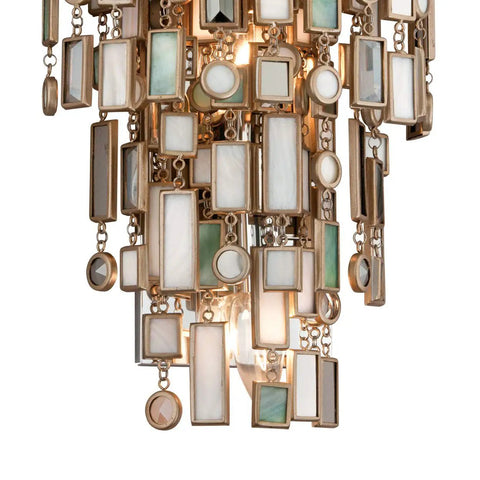 Top Shelf Three Light Wall Sconce Hand Crafted From Solid Iron Showcasing Sharp Crystal And Stainless Accents In A Polished Silver Finish.