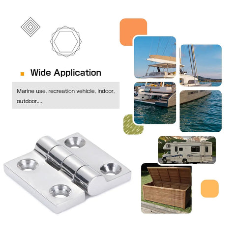 Heavy Duty Square Marine Hinge Built Tough As Nails From Top Tier Sus316 Stainless Steel With Sleek Swinging Motion And Elite Rust Defense For Boat Decks And Cabin Doors Selling As A 1.97 Inch Two Pack Setup with marine applications.