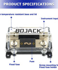 Hella Reliable Premium ANL Inline Fuse Holder Mount for 0 2 4 Gauge Power Cable With 250 Amp Fuse Included showing specifications.