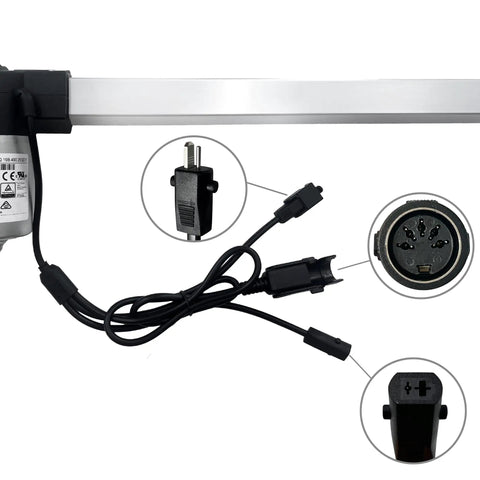 JLDQ.19B.490.263Z01 Linear Actuator with connectors, used for electric sofa lift chair and power recliner replacement motor