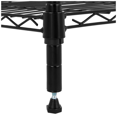 Built Tough Four Tier Steel Wire Rack Storage Shelving With Heavy Duty 350 Pounds Per Shelf Capacity And No Sweat Setup for garage organizing leg detail.