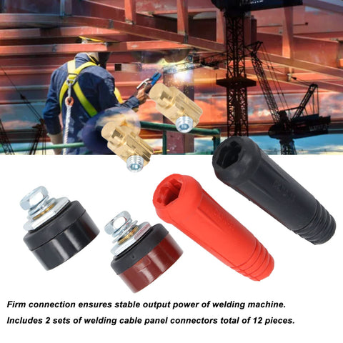 Durable Welding Cable Connector Set With Quick Fit Plug And Socket For Secure Electrical Transfer Oxidation Proof ABS Material
