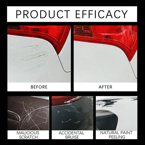 Before and after images showing All Colors Car Scratch Repair Pen Easy Touch Up For Light Scratches And Chips Universal Paint Match.