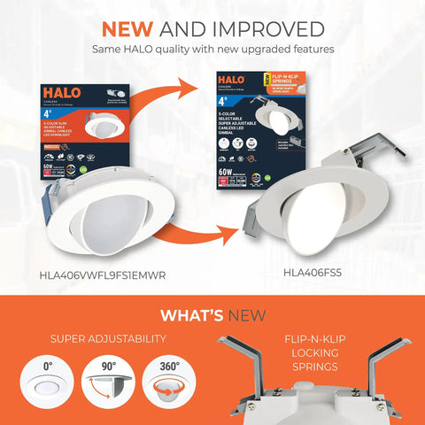 Image of 4 Inch Color Selectable 2700K To 5000K LED Recessed Canless Kit With Wide Beam Adjustable Gimbal and packaging.