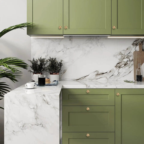 Super Durable Zinc Alloy Round Ball Cabinet Knobs One Inch Diameter Twelve Pack Champagne Bronze Kitchen Cupboard Drawer Handles Quick Mount on green kitchen cabinets.