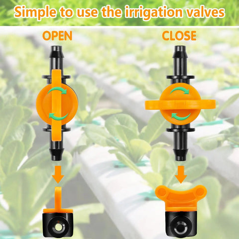 Quarter Inch Drip Irrigation Fittings Kit, 220 Pcs For Drip Systems Including Valves Nozzles Micro Drips Four Way Cross Tees