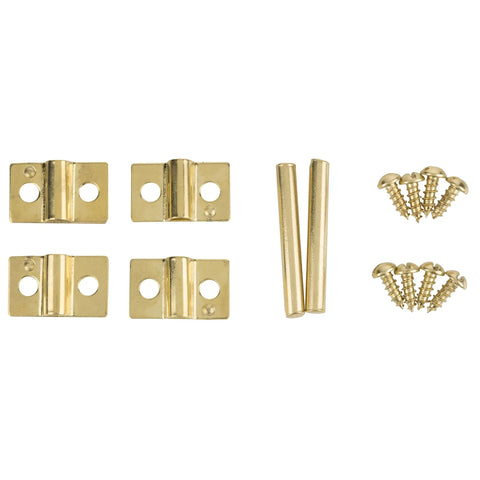 Brass Plated Friction Hinge Support Set With Adjustable Mirror Mount Brackets And Swivel Dresser Harp Hardware, includes hinges and screws.