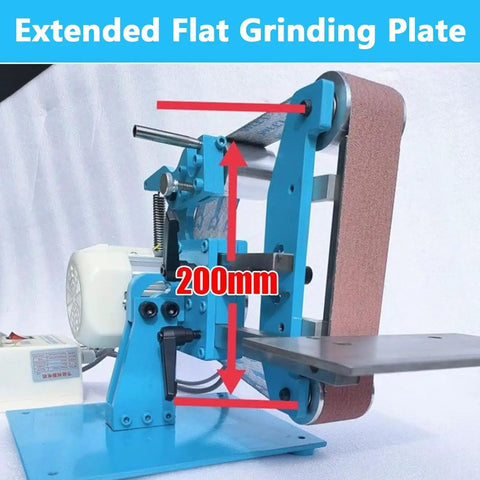 Xoiasth 750W Brushless Electric Belt Sander With 915 X 50mm Sanding Belt And Stainless Steel Workbench. Extended flat grinding plate, 200mm height.