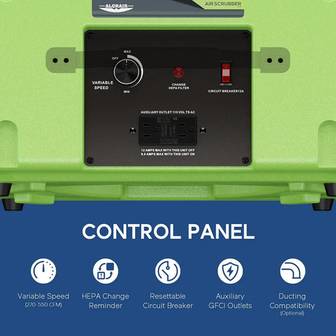 Control panel of Stackable 3 Stage Filtration Negative Air Machine For Industrial And Commercial Use Heavy Duty Air Cleaner With MERV 10 Filter HEPA And Activated Carbon Filter